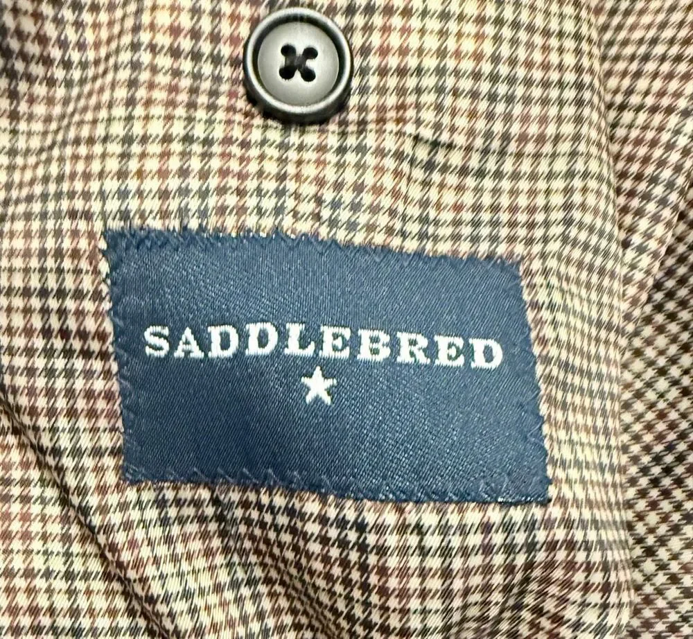 Saddlebred Corduroy Sport Coat Blazer Black 2-Button Front Flap Pockets 46R